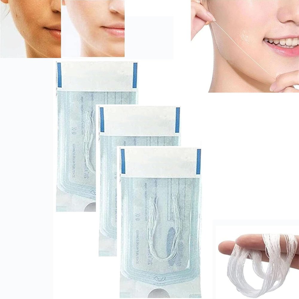 Absorbable Collagen Thread for Face,Instant Face Protein Threads,Soluble Protein Thread Lifting,Anti-Aging Wrinkle Firming Lifting Skin Care (Collagen Thread, 36 Pcs)