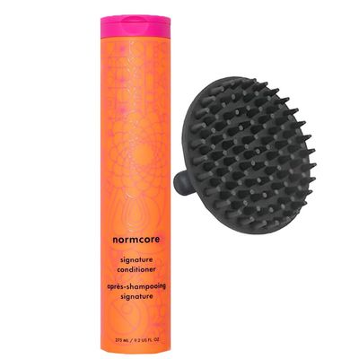 Amikaa Norm Core Signature Conditioner 9.2 oz with Scalp Shampoo Brush Hydrating Conditioner for All Hair Types
