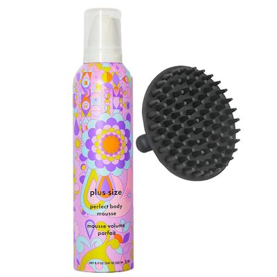 Amikaa Plus Size Perfect Body Mousse 8.5 oz with Scalp Shampoo Brush  Volumizing Mousse for Fullness and Hold, Weightless Body for Fine to Medium Hair