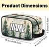 Zestdesign Custom Christmas Tree Makeup Bag with Name Personalized Waterproof Toiletry Bags Customized Natural Winter Cosmetic Bag for Women Men view 3