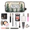 Zestdesign Custom Christmas Tree Makeup Bag with Name Personalized Waterproof Toiletry Bags Customized Natural Winter Cosmetic Bag for Women Men view 4
