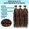 100g 3 Bundles/Pack Ombre Honey Blonde Brown Human Braiding Hair for Boho Braids 22 Inch Curly Boho Hair for Braiding Knotless 12A Deep Wave Bulk Bohemian Color P4/30 view 2