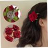 12 PCS Flower Hair Pins Flamenco Dancer Mexican Red Rose Hair Clip Vintage Flower Brooches Accessories for Women Girls Bridal Wedding Party Costume view 2