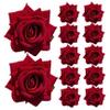 12 PCS Flower Hair Pins Flamenco Dancer Mexican Red Rose Hair Clip Vintage Flower Brooches Accessories for Women Girls Bridal Wedding Party Costume view 4