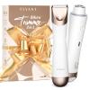 Bikini Trimmer for Women, 2 in 1 Electric Shaver for Women, Pubic Hair Trimmer Waterproof IPX7 with LED, Bikini Razor for Leg Arm Underarm Bikini Area, Pull Bows Gift Box for Friends - Shell White view 1