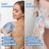 ARIOSOX, Soft Silicone Body Scrubber Gentle Like a Hand Exfoliating Your Skin and Build Up Lather, Back Large Suction Cup Easy to Store, & Deep Clean (Body Scrubber + Face Scrubber Blue) view 2