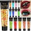 14 Colors Body Glitter,Face Glitter Makeup for Kids Women,Sparkly Chunky Hair Glitter for Eye Lip Nails,Mardi Gras Glitter Makeup Face Paint,Singer Concerts Disco Rave Festival Accessories-Christmas view 1