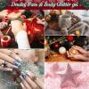 14 Colors Body Glitter,Face Glitter Makeup for Kids Women,Sparkly Chunky Hair Glitter for Eye Lip Nails,Mardi Gras Glitter Makeup Face Paint,Singer Concerts Disco Rave Festival Accessories-Christmas view 4