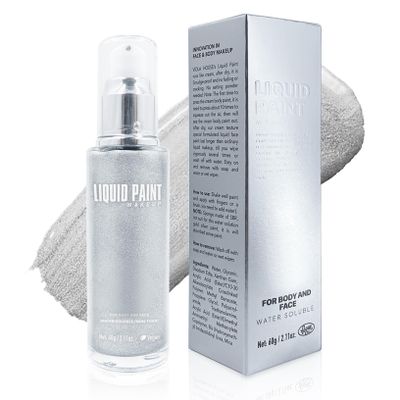 ACSUSS Metallic Glow Body Lotion 60g Shimmering Moisturizer High Glow Liquid Foundation Waterproof Long Lasting Face Cream With Glitter For Radiant Skin Silver One Size