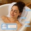 Bath Pillow for Tub | 4D Air Mesh Fabric - Plush Bathtub Pillow for Neck & Back Support, Hot Tub Pillow with 6 Non-Slip Suction Cups | Spa Pillow for Relaxation and Comfort (White). view 3