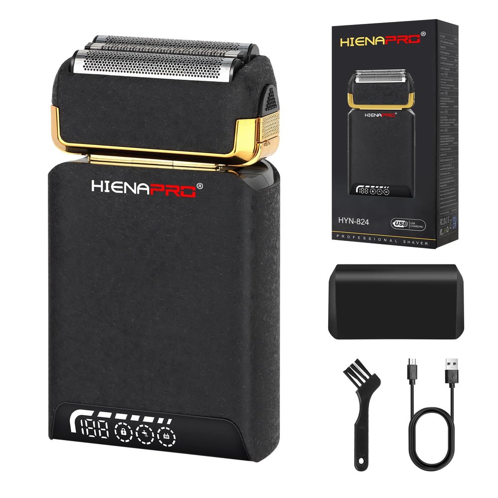 HIENA PRO Foil Shavers for Men- USB Rechargeable with LCD Display, Dual Blades, New Electric Razor for Men Face - Professional Cordless Shaving