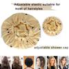 2Pcs Genergy Luxury Satin lined Shower Cap Waterproof Adjustable Baths Bonnet Reusable Extra Large Double Layers and Reversible Elastic Bath Hair Shower Caps for Women view 2