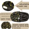 2Pcs Genergy Luxury Satin lined Shower Cap Waterproof Adjustable Baths Bonnet Reusable Extra Large Double Layers and Reversible Elastic Bath Hair Shower Caps for Women view 3