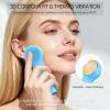 Silicone Facial Cleansing Brush, Portable Electric Face Scrubber with Heat and Vibration, 3 Modes Adjustable, Waterproof IPX6, USB-C Rechargeable, Deep Cleansing, Exfoliating and Massage view 3