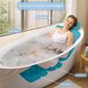 Bath Pillow for Tub | 4D Air Mesh Fabric - Plush Bathtub Pillow for Neck & Back Support, Hot Tub Pillow with 6 Non-Slip Suction Cups | Spa Pillow for Relaxation and Comfort (White). (Full Body Blue) view 3