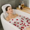 Bath Pillow for Tub | 4D Air Mesh Fabric - Plush Bathtub Pillow for Neck & Back Support, Hot Tub Pillow with 6 Non-Slip Suction Cups | Spa Pillow for Relaxation and Comfort (White). (Full Body White) view 1