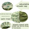 2Pcs Genergy Luxury Satin lined Shower Cap Waterproof Baths Bonnet for Women Reusable Extra Large Double Layers and Reversible Elastic Bath Hair Shower Caps Adjustable view 3