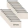 20 Packs Of Blank Canvas Zipper Makeup Bags, Diy Craftable Cosmetic Pouches, Small Pencil Storage Bags view 1