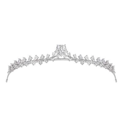 14K Gold Luxe Bridal Tiara Crown, Elegant Moissanite Wedding Hair Headdress, Ultimate Gift for Bride's Special Day & Bridal Party (Style 3(13.7 * 2.5cm*33g))