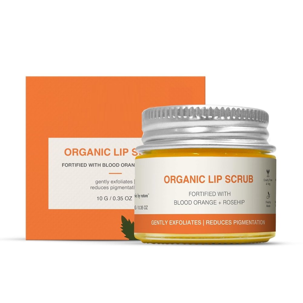 Blood Orange & Rosehip Lip Scrub,10 G | Gentle Exfoliating Scrub For Dark Lips & Pigmentation | Organic Lip Exfoliator For Soft, Smooth, Supple And Luscious Lips|Suitable For Unisex