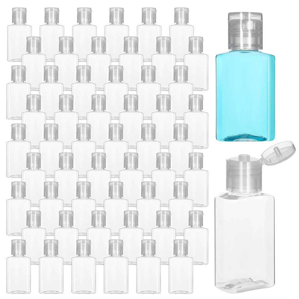 100pcs 1 oz Travel Bottles Mini Travel Bottles Hand Bottle Clear Bottle with Flip Caps Small Dispenser Containers Portable Empty Refillable Containers for Shower Gel Face Creams Body Lotion