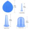 BBTO Silicone Facial Cupping Set, Vacuum Massage Cup Kit for Body, Face, Neck, Back, and Eye, 6 Cups and Exfoliating Brush(Blue) view 2
