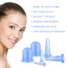 BBTO Silicone Facial Cupping Set, Vacuum Massage Cup Kit for Body, Face, Neck, Back, and Eye, 6 Cups and Exfoliating Brush(Blue) view 4