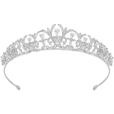 14K Gold Luxe Bridal Tiara Crown, Elegant Moissanite Wedding Hair Headdress, Ultimate Gift for Bride's Special Day & Bridal Party (Style 2(13.4 * 3.1cm*42g))
