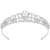 14K Gold Luxe Bridal Tiara Crown, Elegant Moissanite Wedding Hair Headdress, Ultimate Gift for Bride's Special Day & Bridal Party (Style 2(13.4 * 3.1cm*42g)) view 1
