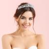 14K Gold Luxe Bridal Tiara Crown, Elegant Moissanite Wedding Hair Headdress, Ultimate Gift for Bride's Special Day & Bridal Party (Style 2(13.4 * 3.1cm*42g)) view 2
