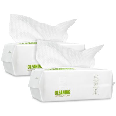 120 Count Disposable Face Towels, 100% Biodegradable Facial Wipes for Sensitive Skin, Extra Soft & Thick Dry Wipes for Face Washing, Skincare, Makeup Removal, Lint-Free Face Cloths