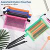 30-Piece A6 Mesh Zipper Bag Set, Colorful Small Nylon Zip Pouches, Transparent Makeup & Stationery Storage, Travel Wallet Organizers For Office, School Use view 4