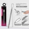 Pre-treatment Cuticle Pusher, Russian Prep Nail Pushers, Dual Ended Cuticle Remover 100/180 Grit Sandpaper Sheets, Nail Care for Manicure Pedicure Nail Art Salon Home (Cuticle Pusher 06) view 2