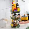360 degree rotating multi-layer makeup and perfume organizer two layers white view 3