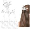 14 PCS Bridal Hair Accessories, Wedding Hair Accessories Pins Crystal Pearl Suitable for Bride and Bridesmaids Hairstyles for Parties and Formal Events (Silver) view 1
