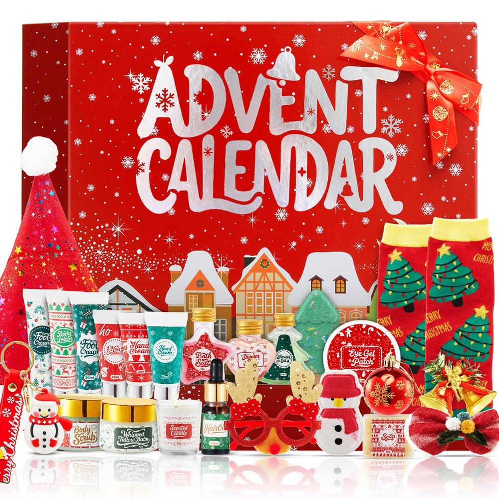 CADDISE Advent Calendar 2025-24 Days of Christmas Countdown Calendar, Skincare Gift Set, Self Care Beauty Gifts, Christmas Spa Gift Box for Teen Girls and Women