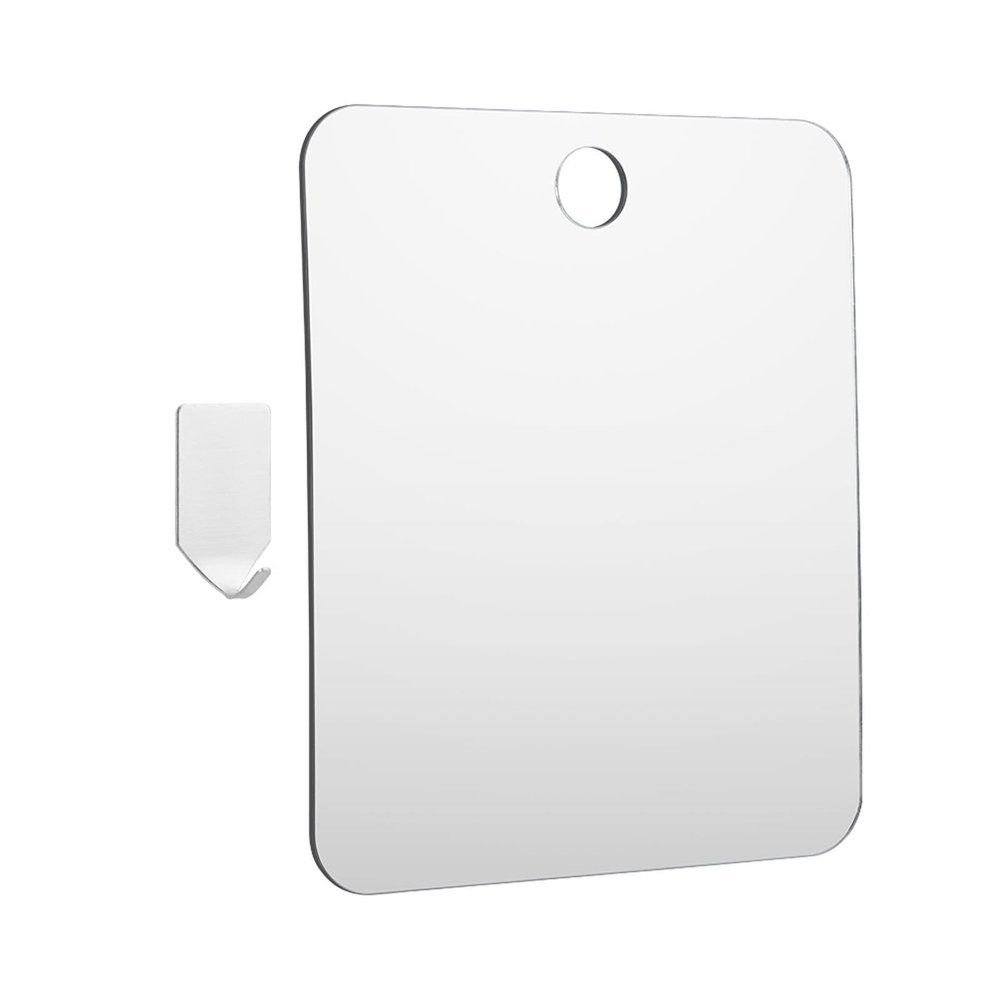 Fogless Shower Mirror,Shower Mirror Fogless for Shaving with Hook,Small Wall Hanging Portable Travel Camping Mirrors,Unbreakable Handheld Locker Shave Mirror Makeup,Bathroom
