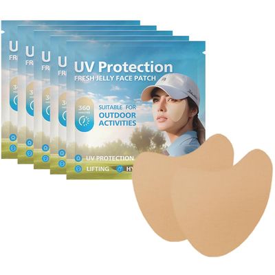 AKARY 5 Pairs Sunscreen Golf Face Patch, UV Protection Face Mask, Breathable Lightweight for Summer Outdoor Skin Fighting UV Damage
