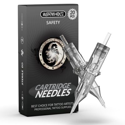 Wormhole Tattoo 20Pcs Tattoo Needles 1RL Disposable Tattoo Cartridge Needles Round Liner for Tattoo Gun Cartridge Machine Permanent Makeup (0801RL)