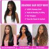 100 Percent Human Braiding Hair for Boho Braids 110g 20 Inch 12A Deep Water Wave Bulk Human Hair for Braiding Extensions Bohemian Curly Braids No Weft 3 Bundles Knotless Wet and Wavy Natural Color view 3
