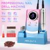 Electric Nail Drill Professional 45000RPM, Portable Cordless Nail File for Acrylic & Gel Nails, Rechargeable E-File Machine with 7 Drill Bits, 56 Sanding Bands & Base, for Salon or DIY Home (Gradient) view 2