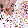 70Pcs Cute Halloween Nail Art Charms 3D Resin Ghost Nail Gems Mini Witch Hat Castle Blood Heart Design Halloween Bat Nail Charms Skull Nail Jewelry Monster Pumpkin Nail Supplies Accessories for Women view 1