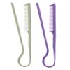 Hair Comb 2pcs Shaped Hair Straightening Comb Fine Tooth Hairdressing Brushes for Knotty Hair Durable Plastic Styling Combs for Home Travel and Professional Use(Assorted Color) view 1