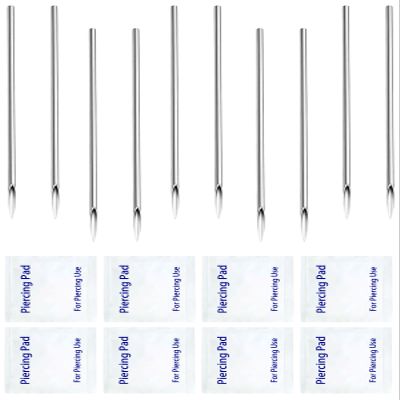 Ear Piercing Needles Kits Disposable Surgical Stainless Steel Body Piercing Needles for Nose Septum Ear Tragus Helix Labret Nipple Lip Navel (16G-white)