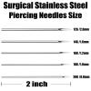 Ear Piercing Needles Kits Disposable Surgical Stainless Steel Body Piercing Needles for Nose Septum Ear Tragus Helix Labret Nipple Lip Navel (16G-white) view 4