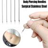Ear Piercing Needles Kits Disposable Surgical Stainless Steel Body Piercing Needles for Nose Septum Ear Tragus Helix Labret Nipple Lip Navel (12-14-16-18-20G-white) view 2