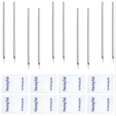 Ear Piercing Needles Kits Disposable Surgical Stainless Steel Body Piercing Needles for Nose Septum Ear Tragus Helix Labret Nipple Lip Navel (20G-white)