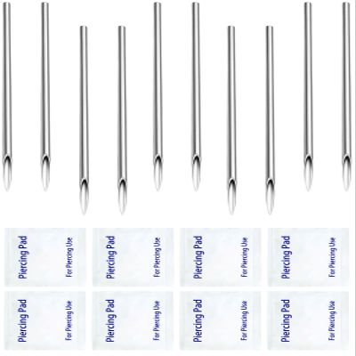 Ear Piercing Needles Kits Disposable Surgical Stainless Steel Body Piercing Needles for Nose Septum Ear Tragus Helix Labret Nipple Lip Navel (12G-white)