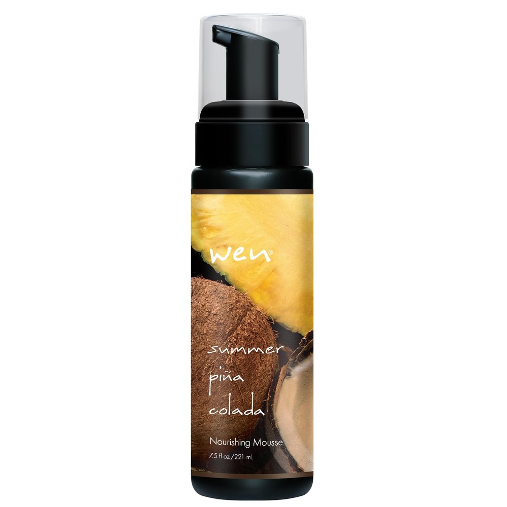 WEN by Chaz Dean Nourishing Mousse - Curly & Wavy Hair Styling Products, Foam for Curls, Volumizing Mousse for Men & Women - Summer Pia Colada, 7.5 fl oz (Pack of 1)