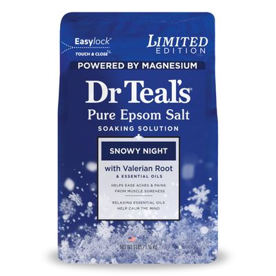 Dr Teal's Epsom Salt Magnesium Soak, Snowy Night, 3 lbs